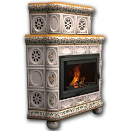 Каминная облицовка КимрПечь Медальон угловая двухъярусная Физалис